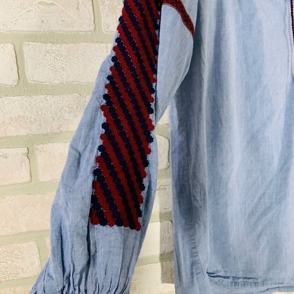 Joie Marlen Embroidered Chambray Blouse Size XS - Picture 6 of 9
